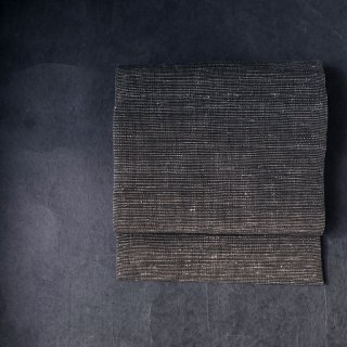 真木テキスタイルスタジオ（インド手織り布）名古屋帯　仕立て上がり　茶