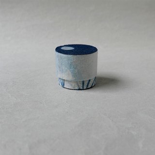 正藍型染 田中昭夫 × 宮下香代　フタモノ（オブジェ） 麻の葉　mini