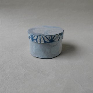 正藍型染 田中昭夫 × 宮下香代　フタモノ（オブジェ） 麻の葉
