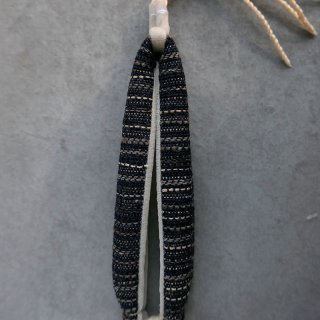 maki textile studio（インド手織り布） 花緒　紺　横細縞