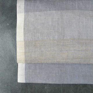真木テキスタイルスタジオ（インド手織り布）名古屋帯　仕立て上がり　藤鼠
