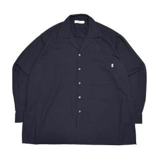 Wool mix open collar shirts (Black)/WAX å