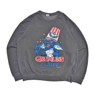GREMLINS STRIPE-Lightweight Crew Sweat- (Black)/GREMLINS