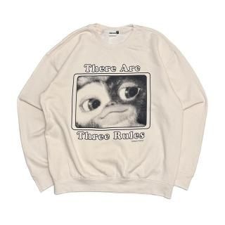THERE ARE THREE RULES -Lightweight Crew Sweat- (White)/GREMLINS