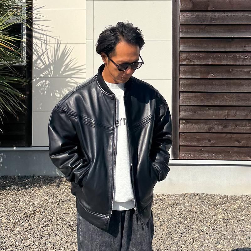 PENNEY'S TOWNCRAFT ブラックシープレザージャケット M PENNEY'S TOWNCRAFT ブラックシープレザージャケット M