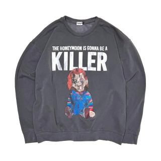 GONNA BE A KILLER-Lightweight Crew Sweat- (Black)/CHUCKY