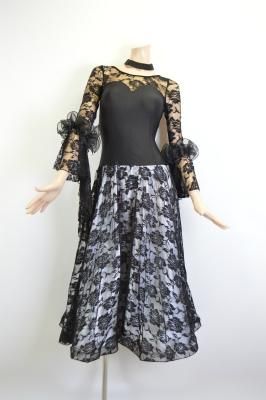 パーティードレス Fx 黒 バラ柄 Mサイズ ドレスショップ シーズ