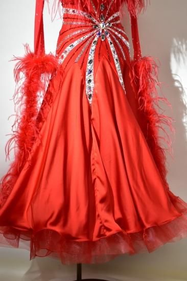 B1627★美品【セキネ】M★前ファスナー/えんじ系赤/スタンダードドレス☆社交 B1627☆美品【セキネ】M☆前ファスナー/えんじ系赤/スタンダード
