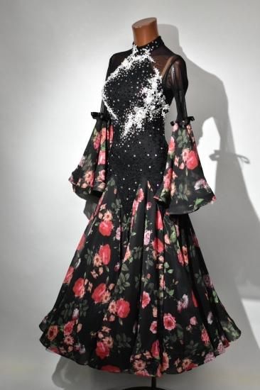 スタンダードドレス・薔薇・L〜XL 社交ダンス