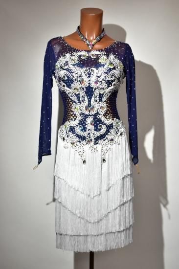 ラテンドレス 白フリンジ