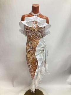 社交ダンス ドレス☆シーズ ラテンドレス☆ブラック&パープル☆サイズM