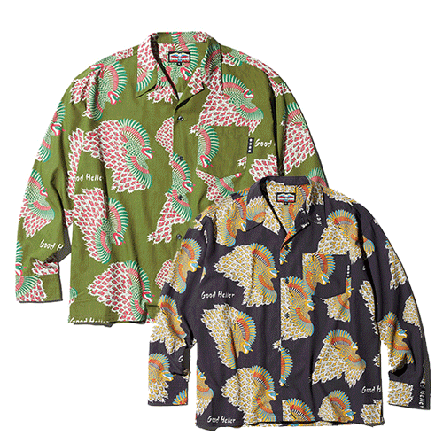 HOUOU ALLOVER PATTERN L/S SHIRT　GOODHELLER<img class='new_mark_img2' src='https://img.shop-pro.jp/img/new/icons14.gif' style='border:none;display:inline;margin:0px;padding:0px;width:auto;' />