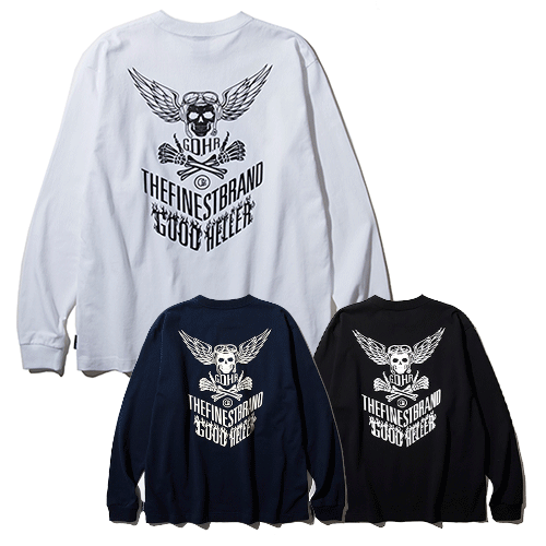 SKULL LOGO 9OZ HEAVY L/S TSHIRTGOODHELLER