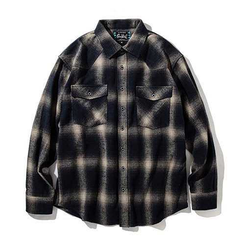 CHECK L/S SHIRT / NAVY 