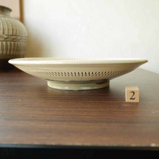 8寸皿 | 茶青ドット現品1 - 小鹿田焼/販売/通販/= おんた焼の 8寸皿 | 茶青ドット現品1 - 小鹿田焼/販売/通販/= おんた焼の