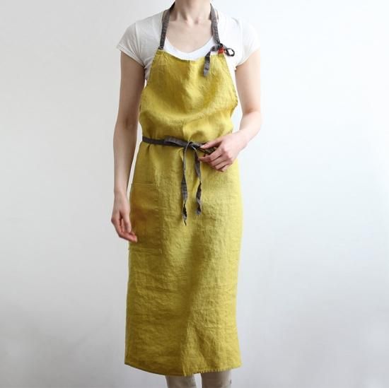 リネンエプロン（麻） リトアニア製 （リーノ・エ・リーナ）lino