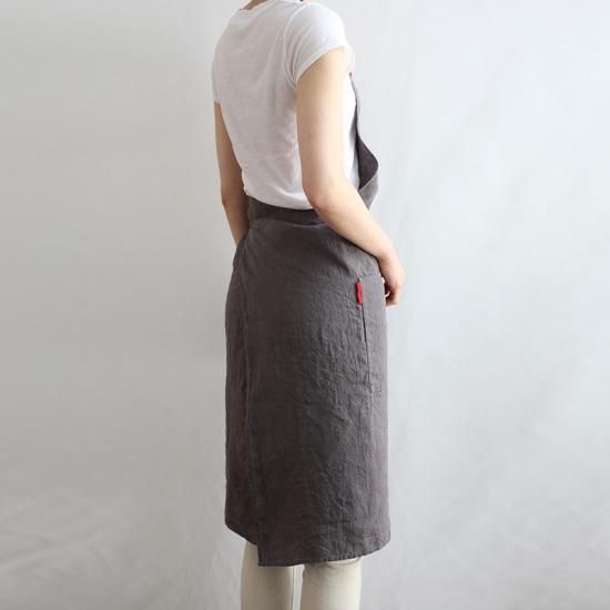 リトアニア製　Linne　リネン/麻　キッチンエプロン LGR エプロン Linne Apron リンネエプロン リトアニア産リネン100