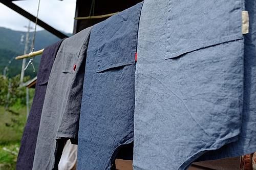 フランス購入 リトアニア リネン ソムリエ エプロン インディゴ 麻 作家もの フランス購入 リトアニア リネン ソムリエ エプロン インディゴ 麻