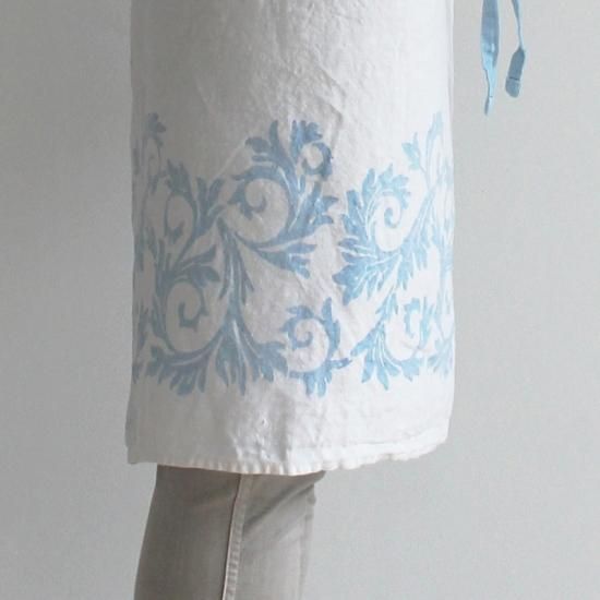 BERTOZZI ベルトッツィ エプロン リネン麻 イタリア製 ハンドペイント