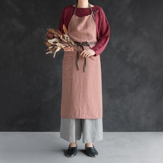 キッチンクロス　リネン（麻）　リトアニアリネン　マノン　オールドローズ