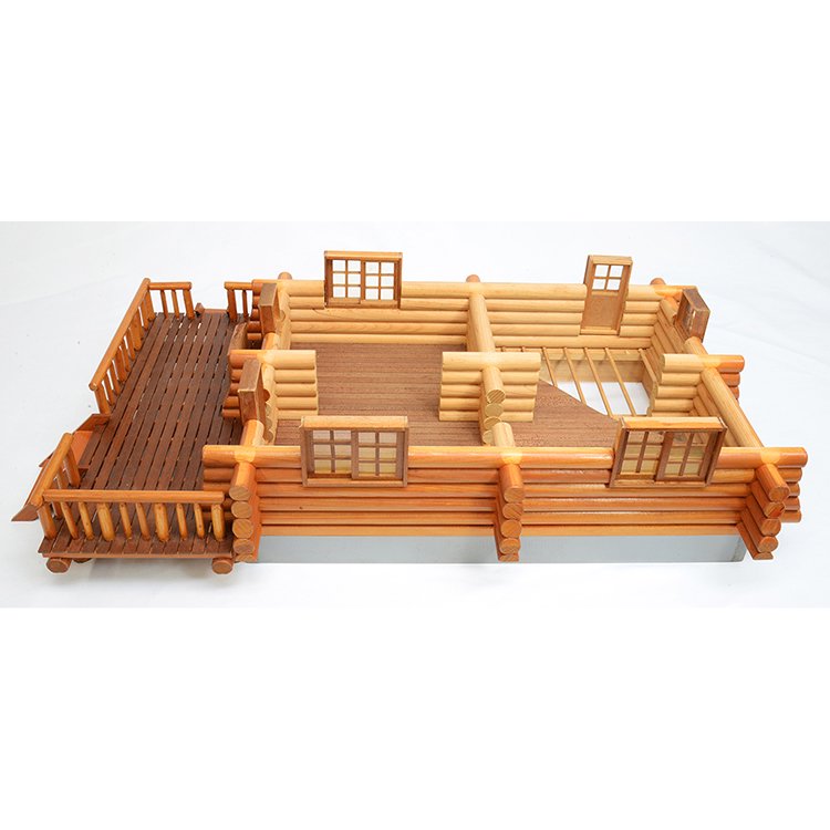 木製模型 ログハウス（1/24スケール・全幅 660ｍｍ・全高：325ｍｍ