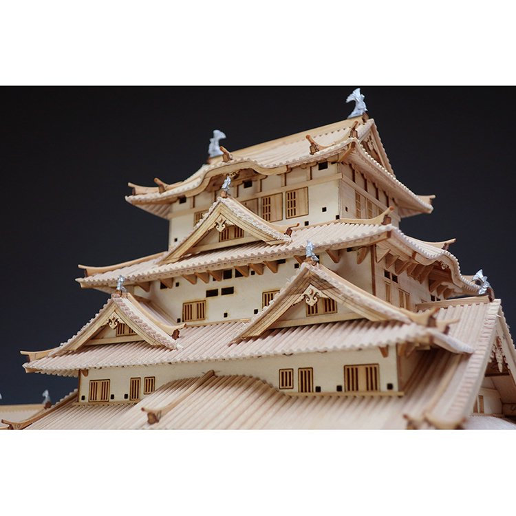 木製建築模型 姫路城（1/150スケール・全長 440mm・完成重量 1,350g 