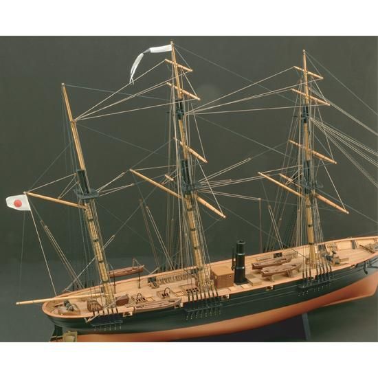 木製帆船模型 咸臨丸 帆なし(1/75スケール・全長 820mm・完成 木製帆船模型 咸臨丸 帆なし(1/75スケール・全長 820mm・完成