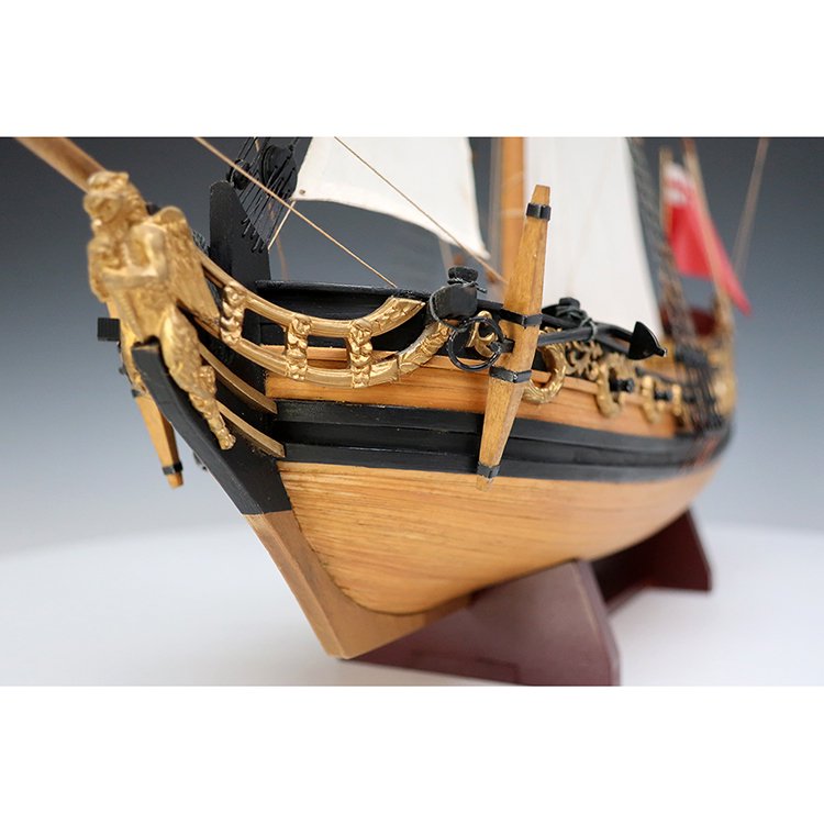 木製帆船模型 チャールズヨット（1/64スケール・全長 460mm・完成重量
