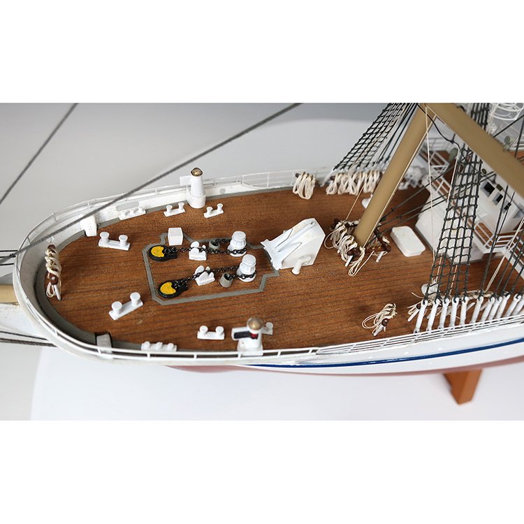 木製帆船模型 日本丸 帆なし（1/160スケール・全長 688mm・総重量 1,950g）