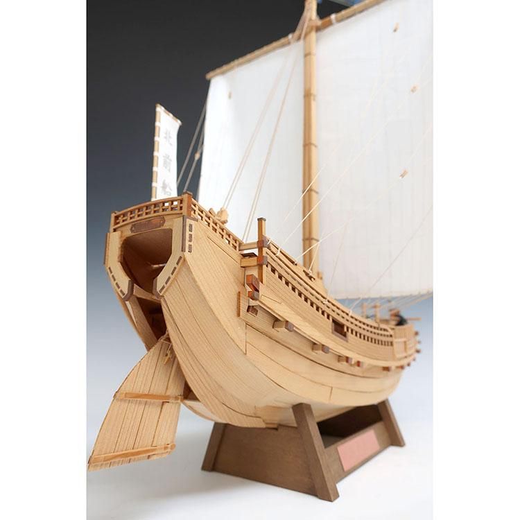 木製和船模型 北前船(きたまえぶね)(1/72スケール・全長 木製和船模型 北前船(きたまえぶね)(1/72スケール・全長