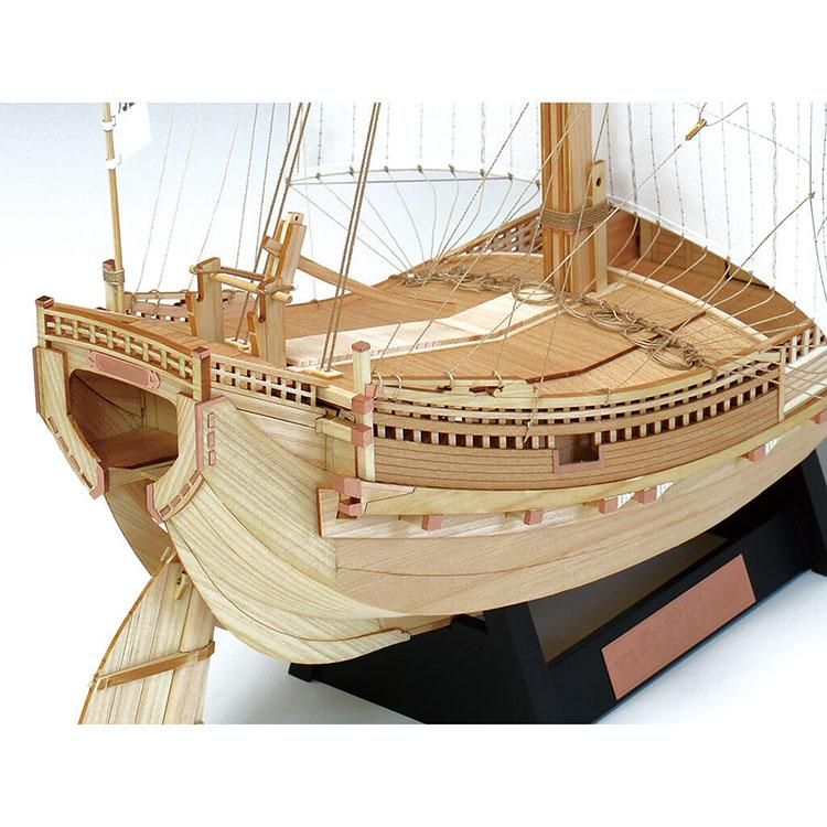 木製北前船　帆付き インテリア用 Amazon | ウッディジョー 1/72 北前船 木製帆船模型 組立キット