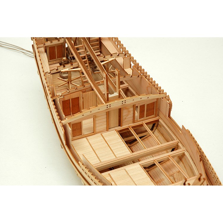木製和船模型 菱垣廻船 （ひがきかいせん）（1/72スケール・全長 417mm・完成重量 220g） - 【公式】ウッディジョーオンラインショップ