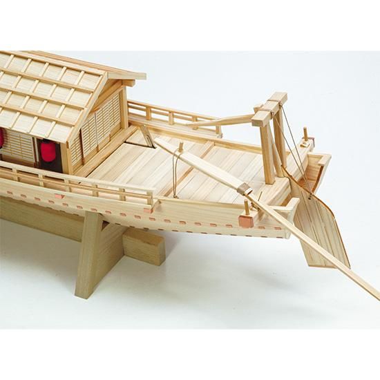 木製和船模型 屋形船(1/24スケール・全長 640mm・完成重量 320g 木製和船模型 屋形船(1/24スケール・全長 640mm・完成重量 320g