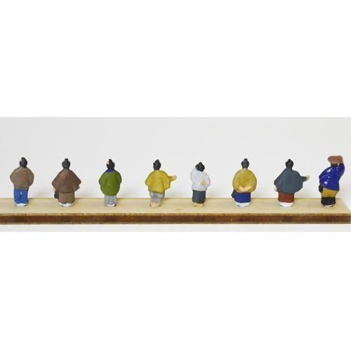 木製恵比寿人形 江戸時代 1/150江戸時代の人々2 塗装済み8体セット - 【公式】ウッディ