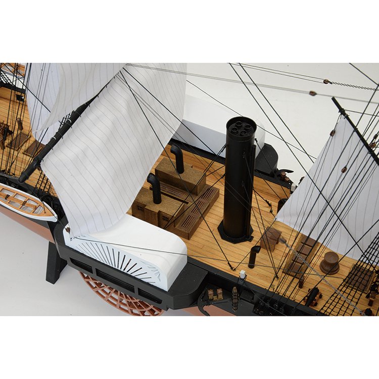 木製帆船模型 黒船 サスケハナ 展帆タイプ（1/120スケール・全長 862mm 