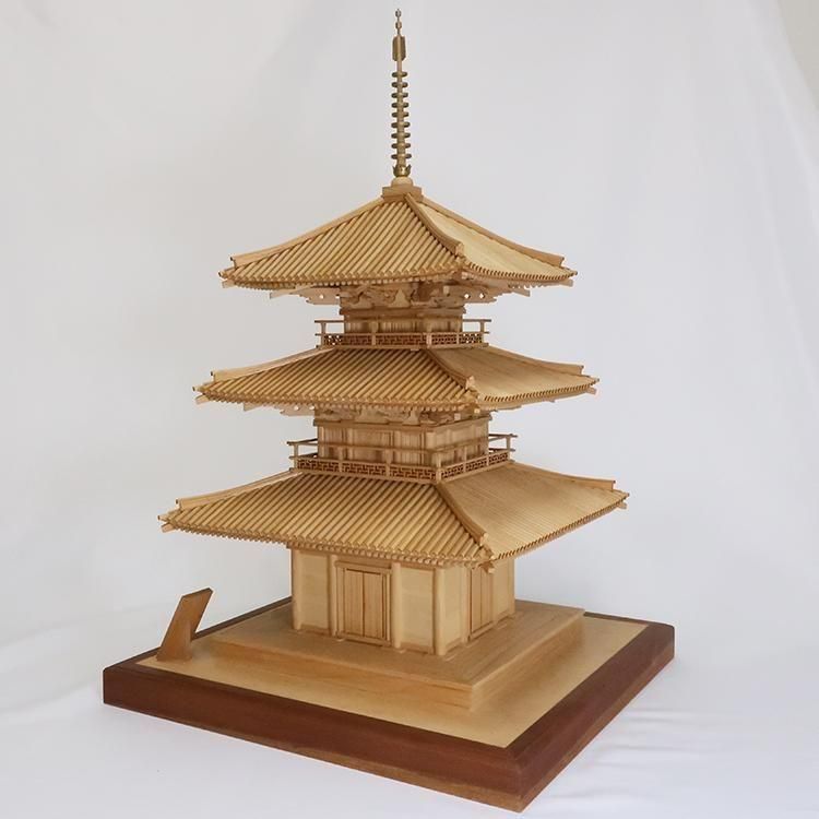 爆買い 英語 1/50 法起寺三重塔 【公式】ウッディジョーオンライン - 完成品 置物