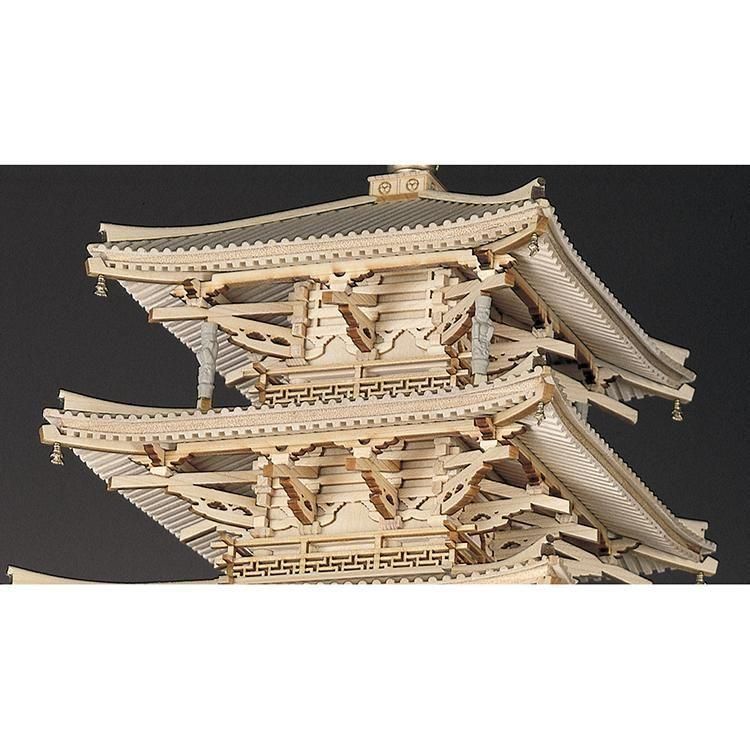 Amazon | 法起寺 三重塔 木製美術建築模型 1/70スケール 世界