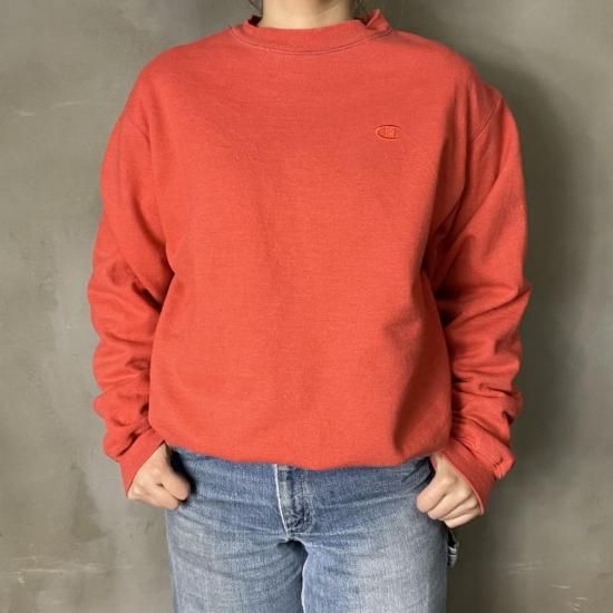 Champion オレンジ スウェット トレーナー Champion トレーナー スウェット 「Champion」クルーネック