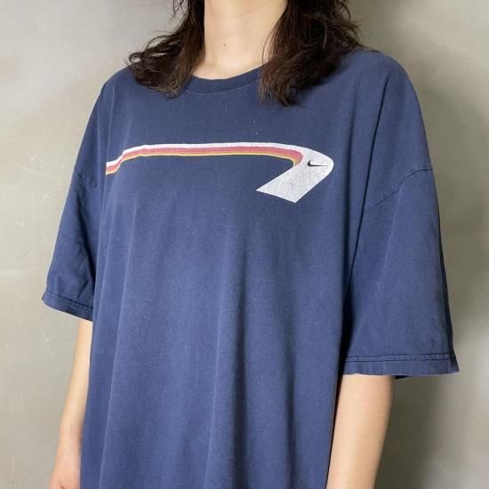 古着 NIKE ナイキ ネイビー Tシャツ - 古着屋utsuroi
