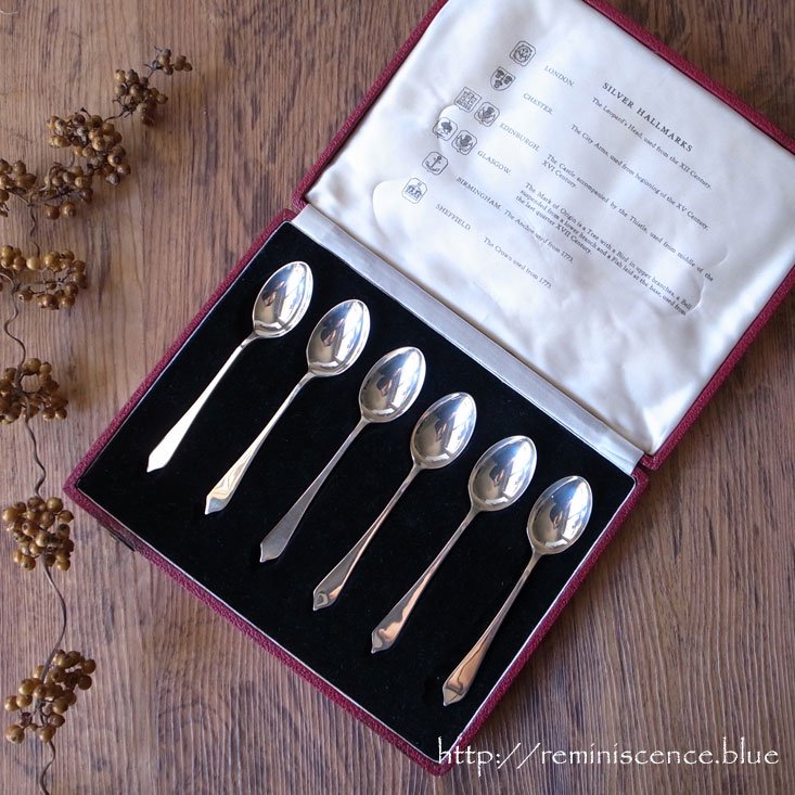 美しいスプーンが体現する英国銀器の記念碑 / Vintage Silver Spoon Set Hallmarks Six Different  Assay Marks - Reminiscence 　Antiques&Collectable