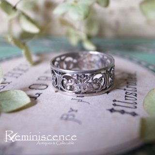 ͥǷڤ䤫ʥ饷 / Vintage  Silver 800 Pierced Carved Ring 