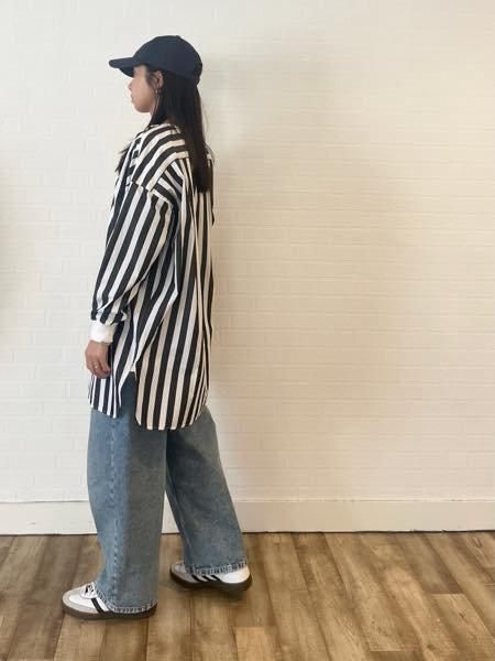 コーちゃん様★TISSU ユニバーサルティシュ Long Shirt UNIVERSAL TISSU ユニバーサルティシュ ワイドストライプ