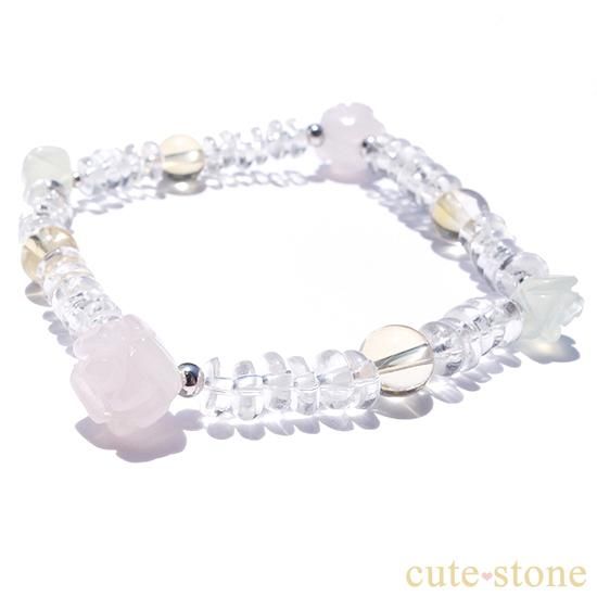 薔薇の花ブレスレット ローズクォーツ ニュージェイド シトリン 水晶 Cute Stone 薔薇の花ブレスレット ローズクォーツ ニュージェイド シトリン 水晶 Cute Stone