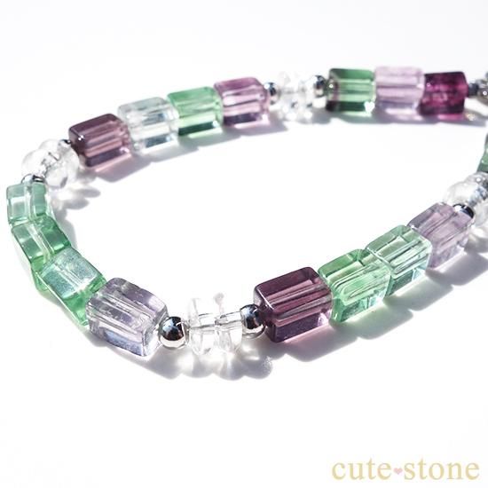 マルチカラーフローライトのブレスレットの写真1 cute stone