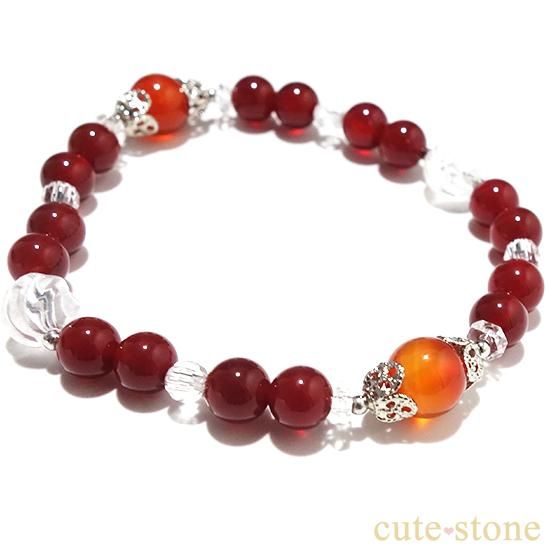 【情熱の炎】カーネリアン レッドアゲート 水晶 ブレスレットの写真1 cute stone