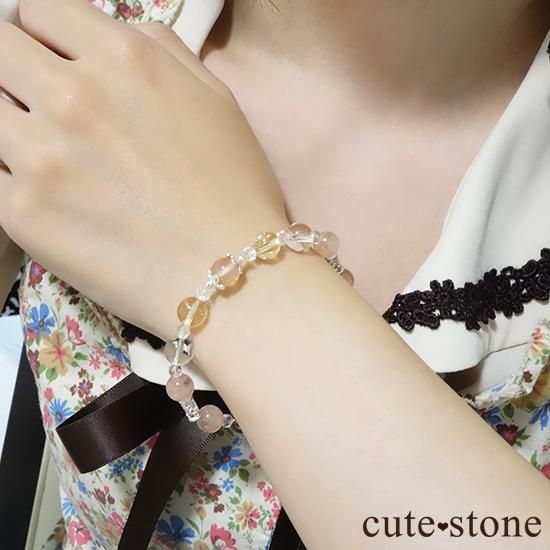 オレンジ　モルガナイト　ベリル　ブレスレット Pale citrus】 - cute stone - モルガナイト（オレンジベリル