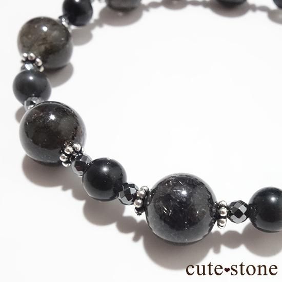 【Meteor shower】ブラックルチル ブラックスキャポライト ヘマタイトのブレスレットの写真0 cute stone