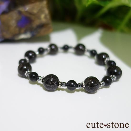 【Meteor shower】ブラックルチル ブラックスキャポライト ヘマタイトのブレスレットの写真3 cute stone