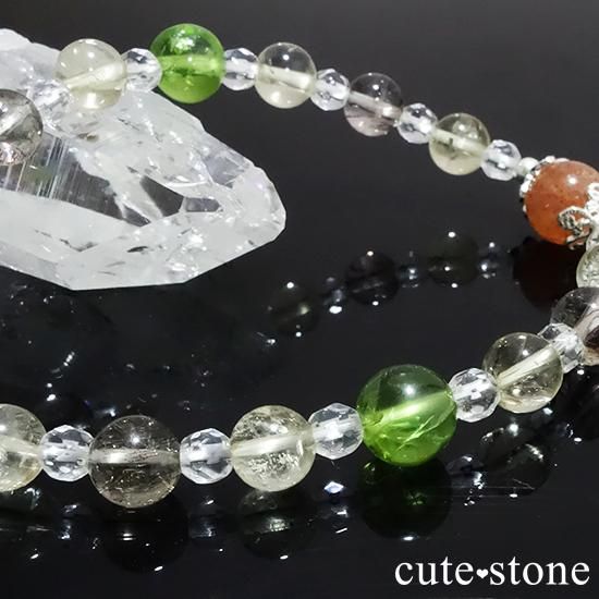 14kgfエレスチャルクォーツ・スコライトブレスレット