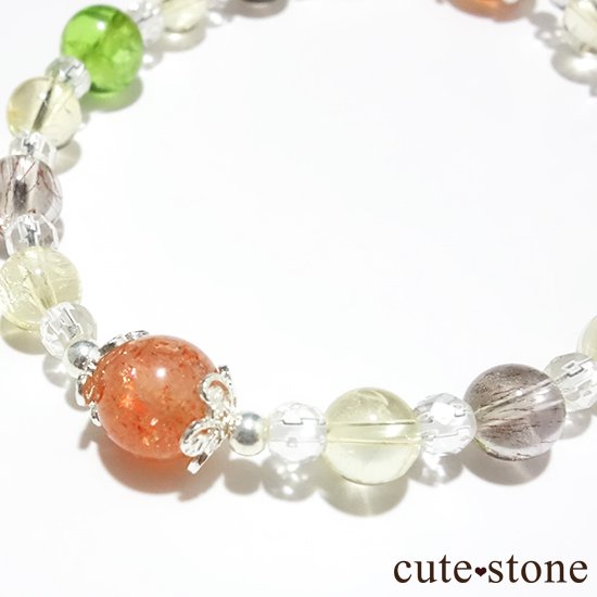 【ふたつの太陽】 サンストーン ペリドット エレスチャルクォーツ シトリン 水晶のブレスレットの写真5 cute stone
